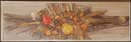 A large unusual wall hanging framed / mounted troika inspired sculpture dating to the mid century