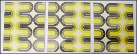 A 1970's retro triptych poster in 3 sections being framed and glazed ( see illustrations ),