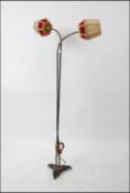 A mid century floorstanding anglepoise - goose neck twin standard lamp.