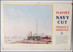 An original mid century shop advertising card ( hanging / - counter top ) for Player's Navy Cut