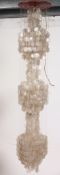 A large 20th century Verner Panton style mother of pearl chandelier.