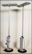 A pair of 1980's Zumbotel floorstanding standard lamps - uplighters.
