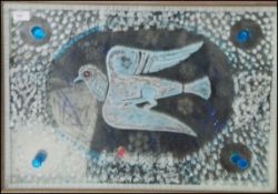 Jean Cochme - J Souter Robertson 1903 - 1994 mirrored multi media depiction of a dove,