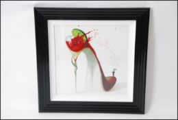 Inna Panasenko ' Cosmopolitan ' A Mixed media study being framed and glazed with notation stamp for