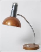 A 1960's Italian chrome gooseneck anglepoise lamp.