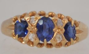 A Victorian 18ct gold sapphire and diamo