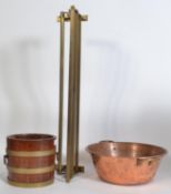 A collection of brass items to include a