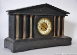 A 19th century large slate mantel clock