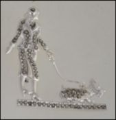 A silver and marcasite art deco style br