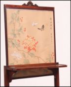 A Regency solid mahogany and fabric inse