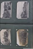 Postcards; a good and varied antique postcard album featuring many real photo cards,