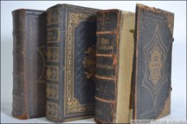 A collection of 3 19th century leather bound ,