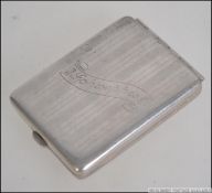A vintage early 20th century Schweppes advertising silver plated match book holder.