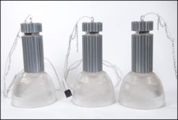 A set of contemporary factory pendant lights by Profile Lighting ( large ) model no