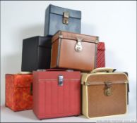 A collection of nine vintage and retro 20th century 45rpm vinyl record carry / storage cases,