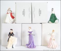 A group of 5 Royal Worcester figurines to include Birth Stone Crystal Pisces, Les Petites Zara,
