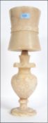 A 1950's vintage mid century alabaster table lamp complete with affixed cylindrical alabaster shade