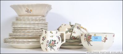 A Copeland Spode ' Butteryfly ' patter part dinner service together with a Royal Doulton ' Old