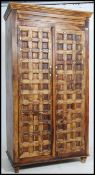 A stunning large arabic sheesham and brass wardrobe - armoire.