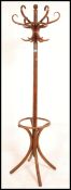 A good early 20th century bentwood hatstand in the manner of Thonet having good shaped hooks raised