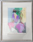 Isaac Tarkai ( 1935 - 2012 ) An Isaeli limited edition print entitled Purple Ladies I.