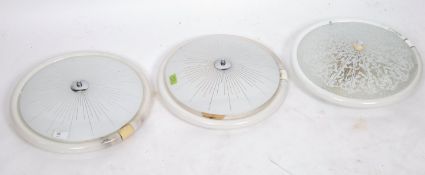 Mid century retro vintage curved fluorescent tubed ceiling lights ,