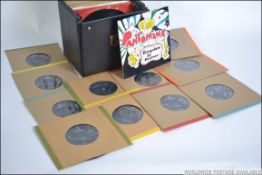 A box of vintage 45 rpm vinyl 7