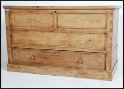 A large Victorian country pine mule chest.