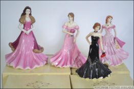 A group of 5 Coalport figurines to include Sentiments Rendezvous, English Rose, Birthday Wishes,
