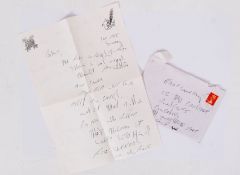 REG KRAY LETTER: An original letter from Reg Kray to his adopted son, Brad.