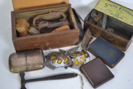 A dealers lot - A collection of curio's to include leather workers sewing tools,