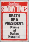 A rare and original newspaper A board advert for The Sunday Times with the heading ' Death Of A