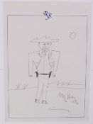 REG KRAY ARTWORK: An original rare A4 sized piece of headed paper (RK) with original artwork in the