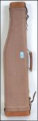 An early 20th century leather and canvas leg of lamb gun case - shotgun case. Circa 1950's.