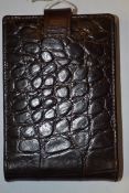 A 20th century crocodile effect leather wallet / aide du memoir by Mullberry