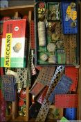 A good collection of vintage Meccano in 2 wooden boxes to also include instruction manuals etc