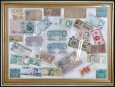 A collection of bank notes to include English and continental.