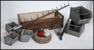 A vintage Gaymers Cider wooden box with linen lined interior together with a 19th century French