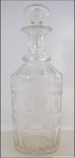 An early 20th century cut glass magnum sherry decanter with acid etched decoration complete with