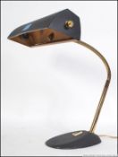 A good 1950's vintage goose neck anglepoise desk lamp with mottled black finish to rectangular
