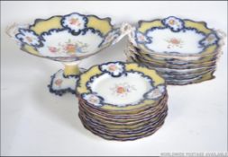 A stunning decorative antique late 19th / early 20th century Victorian patterned dessert service to