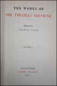 The Works Of Sir Thomas Browne (3 volumes). Edited by Sir Charles Sayle.