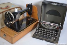 A vintage cased early 20th century Imperial portable reporters typewriter together with a 1950's