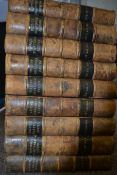 The British Quarterly Review - 9 volumes. 1850-1864. Half leather and marbled hardcovers.