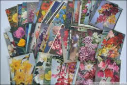 A collection of vintage 20th century postcards all pertaining to fauna and flowers,