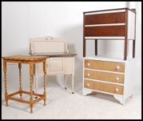 A collection of furniture to include shabby chic painted chests of drawers,