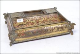 A large Jeandon of Paris Boulle work desk tidy / Inkstand.