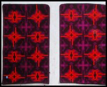 A pair of stunning vibrant retro 1970's Wilton Carpets floor rugs / mats.