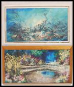 A pair of retro mid 20th century oil on canvas paintings both signed by Wheeler.