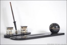 Two Art Deco 20th century inkstand's / desk tidies.